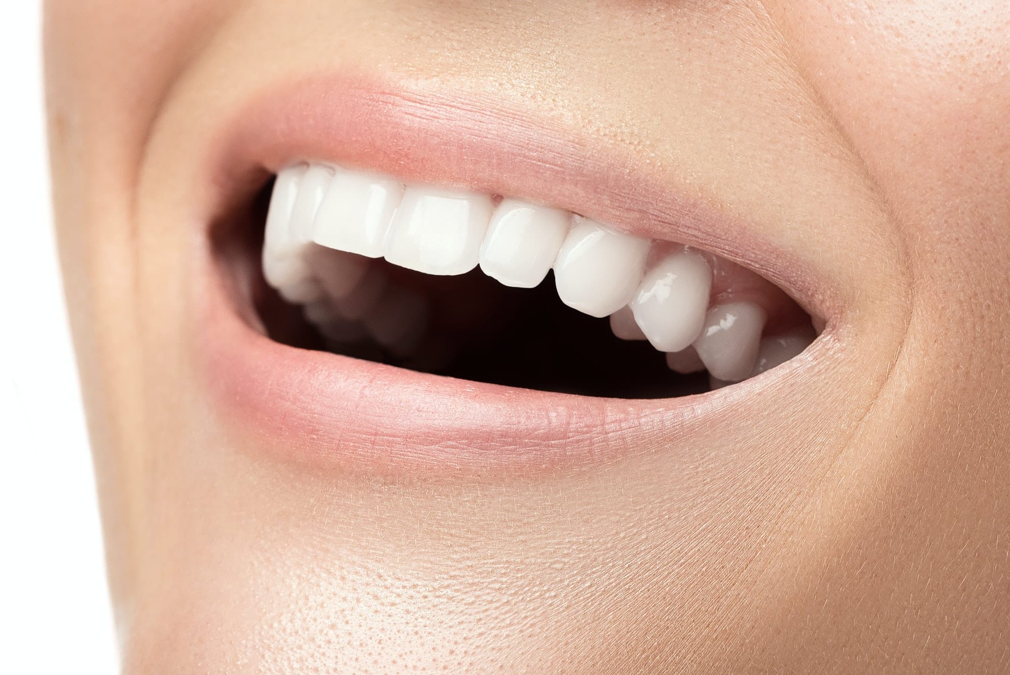 Female mouth with a beautiful white teeth